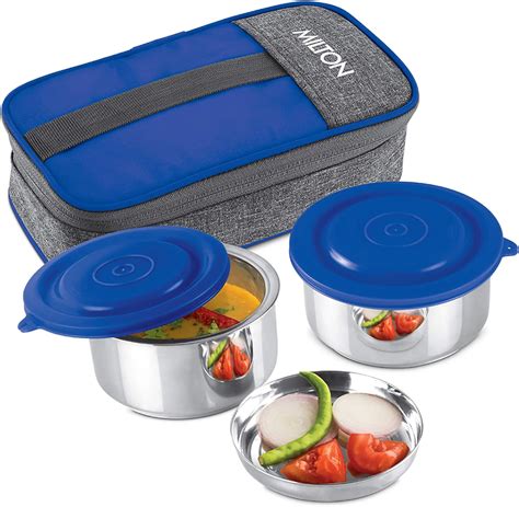 milton insulated 2 stainless steel container lunch box|milton softline lunch box.